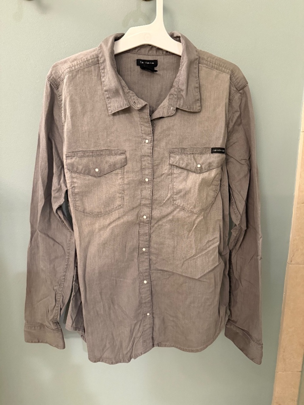 Calvin Klein western style button up shirt Large